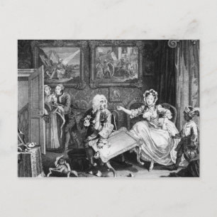A Harlot's Progress, plate II, Quarrels Postcard