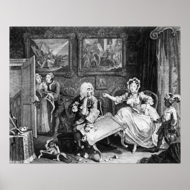 A Harlot's Progress, plate II, Quarrels Poster (Front)