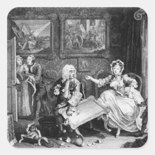 A Harlot's Progress, plate II, Quarrels Square Sticker
