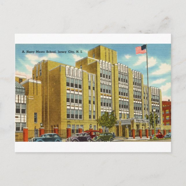 A Harry Moore School in Jersey City, New Jersey Postcard (Front)