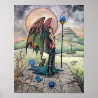 A Harvest Moon Gothic Fantasy Fairy Art