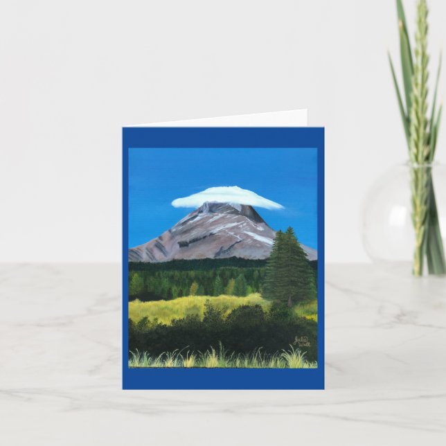 A Hat for Mt. Hood--greeting card (Front)