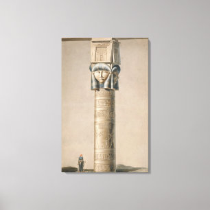 A Hathor headed pillar at Dendarah, illustration ' Canvas Print