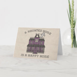 A Haunted Home is a Happy Home Cross Stich Card