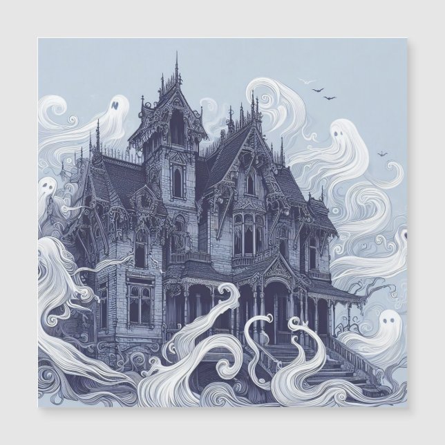 A hauntingly beautiful design of a haunted mansion (Front)