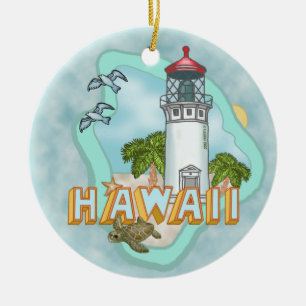 A Hawaii Lighthouse Ceramic Tree Decoration