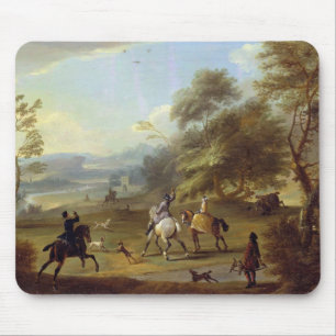 A Hawking Party, c.1690 (oil on canvas) Mouse Mat