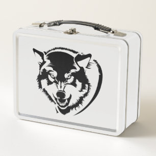 A Head of a Wolf Metal Lunch Box