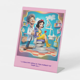 " A HEALTHY SMILE IS THE FAIREST OF THEM ALL " PEDESTAL SIGN