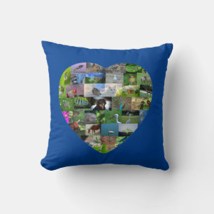 A heart for animals - in blue cushion