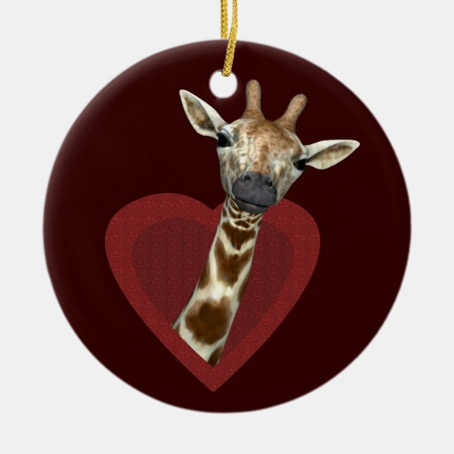 A Heart For Giraffes Ceramic Tree Decoration (Front)