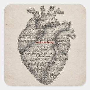 A Heart Full of Words Square Sticker