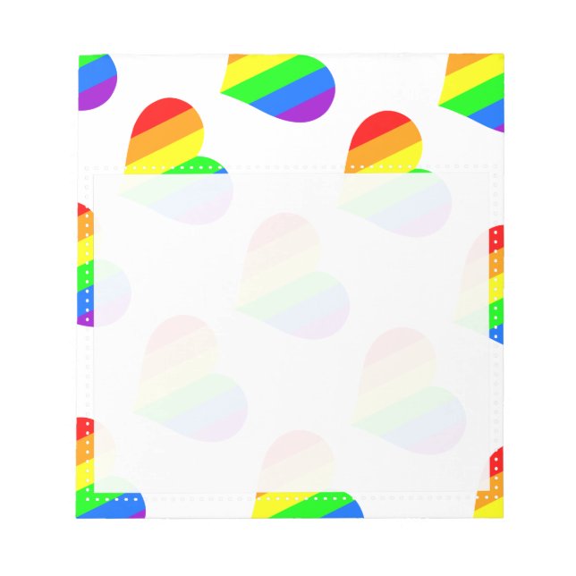 A heart in rainbow colors notepad (Front)