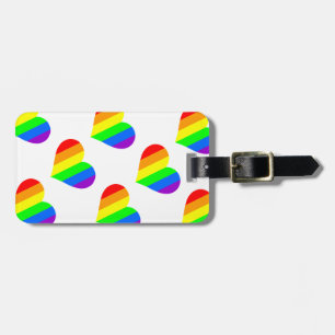 A heart in rainbow colours luggage tag