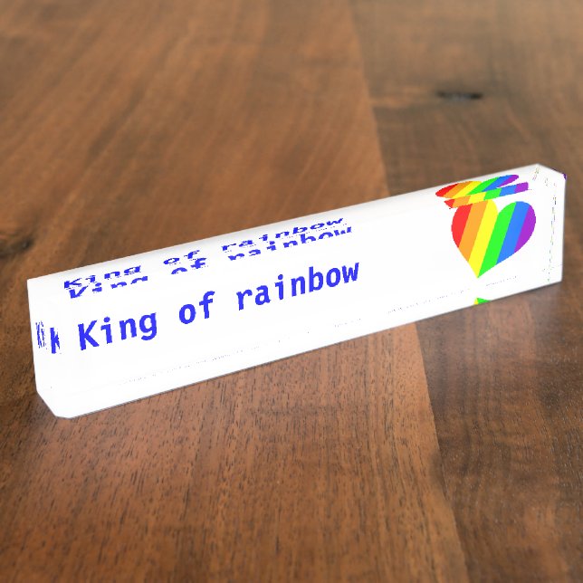 A heart in rainbow colours nameplate (Side)