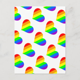 A heart in rainbow colours postcard