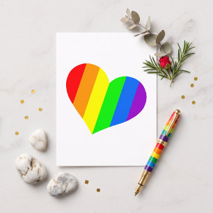 A heart in rainbow colours postcard