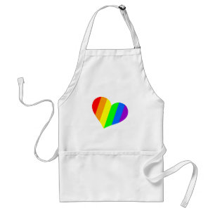 A heart in rainbow colours standard apron