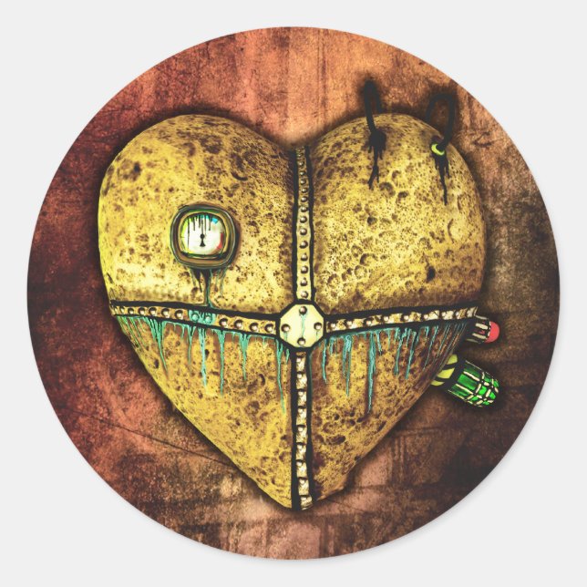 A Heart Less Broken Gothic Art Stickers (Front)