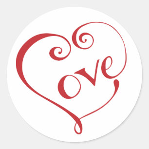 A Heart made of Love in Red Classic Round Sticker