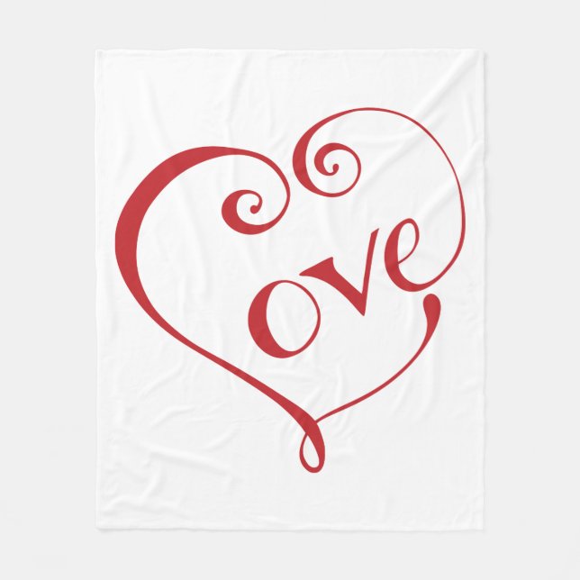 A Heart made of Love in Red Fleece Blanket (Front)