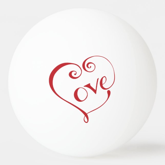 A Heart made of Love in Red Ping Pong Ball (Front)