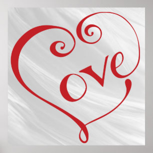 A Heart made of Love in Red Poster