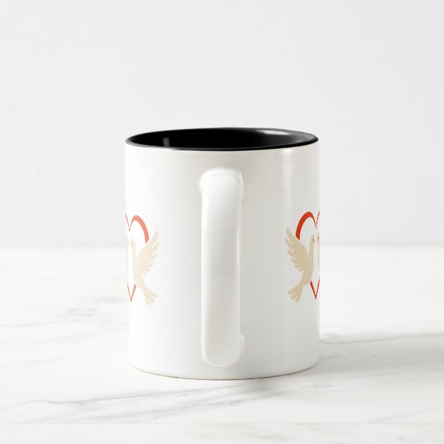 a Heart Mug – Love & Peace Symbol (Handle)