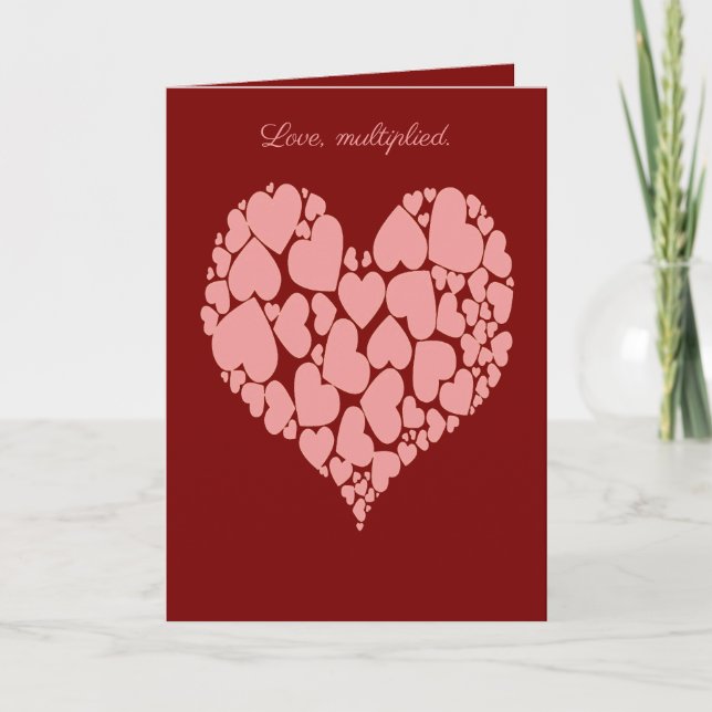  A Heart Of Hearts Romantic Design Monotone Pink Card (Front)
