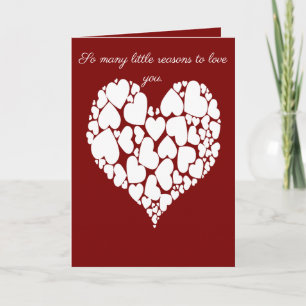 A Heart Of Hearts Romantic Design Monotone White Card