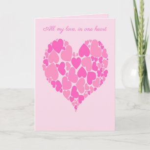 A Heart Of Hearts Romantic Design Pastel Pink Card