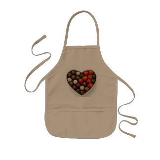 A heart-shaped box filled with gourmet chocolates  kids apron
