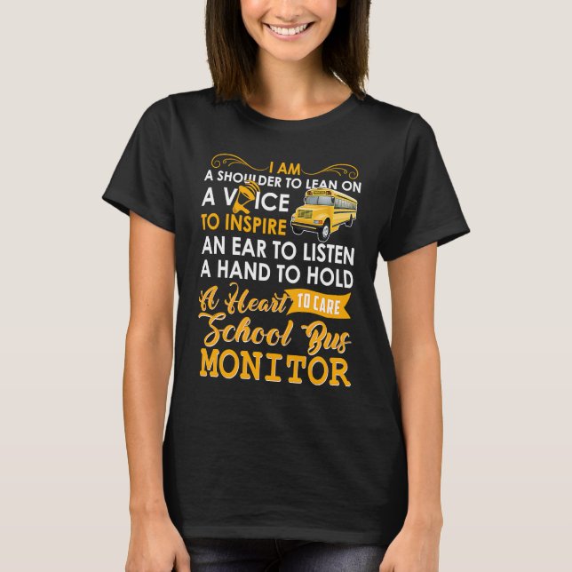 A Heart To Care School Bus Monitor Driver Speed St T-Shirt (Front)
