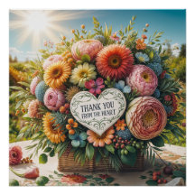 A Heartfelt Floral Glossy Poster