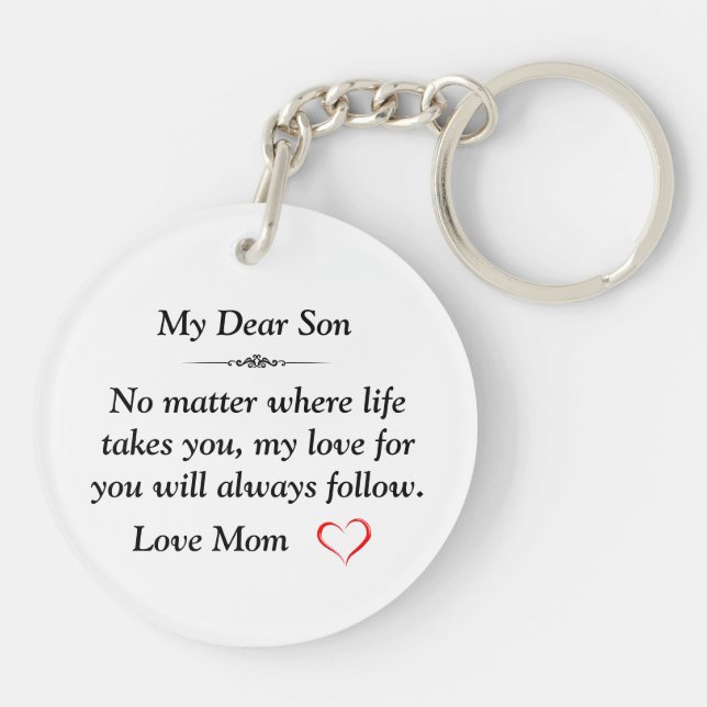 A Heartfelt Gift for My Son Key Ring (Back)