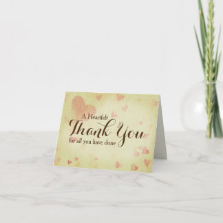 A Heartfelt Thank You Note Card, Customisable Card