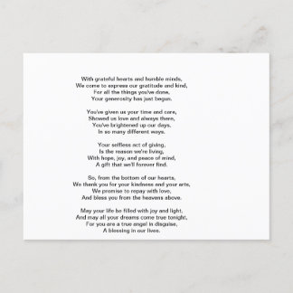 A Heartfelt Thank You Postcard