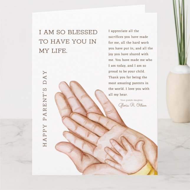 A Heartfelt Thank You to My Parents (Front)