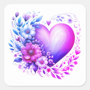 "A Heartfelt Touch of Floral Elegance" Sticker