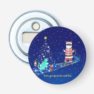 A Heartwarming Night: Santa and the Stray Cat Bottle Opener