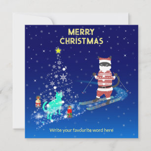 A Heartwarming Night: Santa & the Stray Cat Card