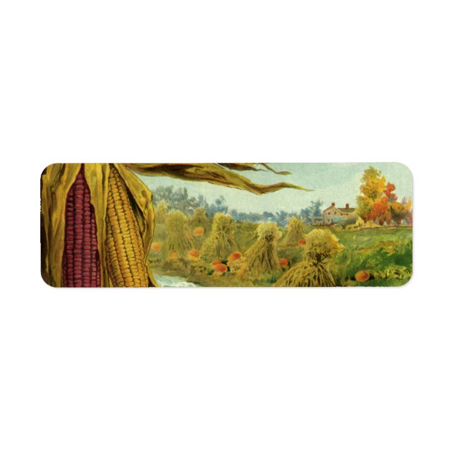 A Hearty Thanksgiving; Indian Corn and Haystacks (Front)