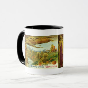 A Hearty Thanksgiving; Indian Corn and Haystacks Mug