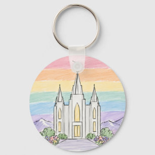 A Heavenly Place of Peace Beautiful LDS Temple U Key Ring