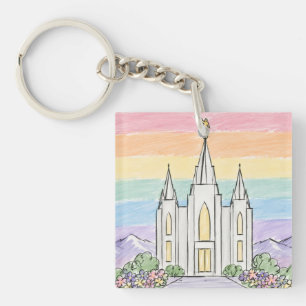 A Heavenly Place of Peace Beautiful LDS Temple U Key Ring