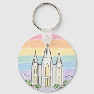 A Heavenly Place of Peace Beautiful LDS Temple U Key Ring
