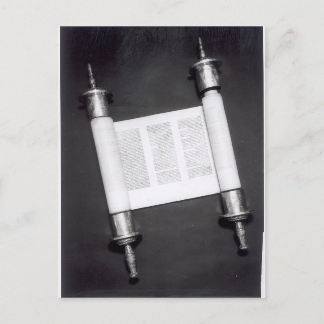 A Hebrew Scroll Postcard (Front)