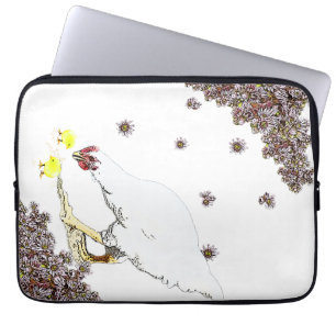 A hen and chicks laptop sleeve