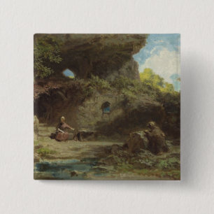 A Hermit in the Mountains 15 Cm Square Badge