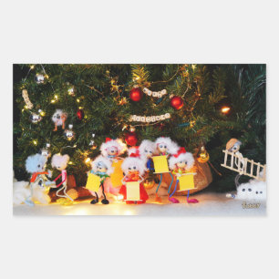 A hidden object picture with various Christmas dec Rectangular Sticker